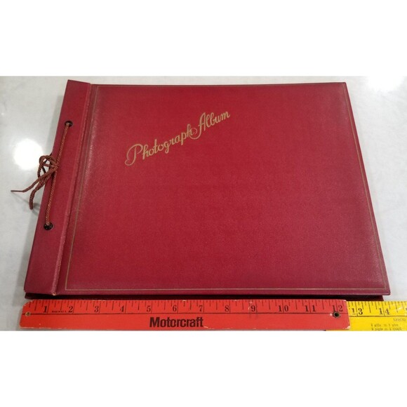 Vintage faux leather bound photo album 50s - Picture 8 of 12